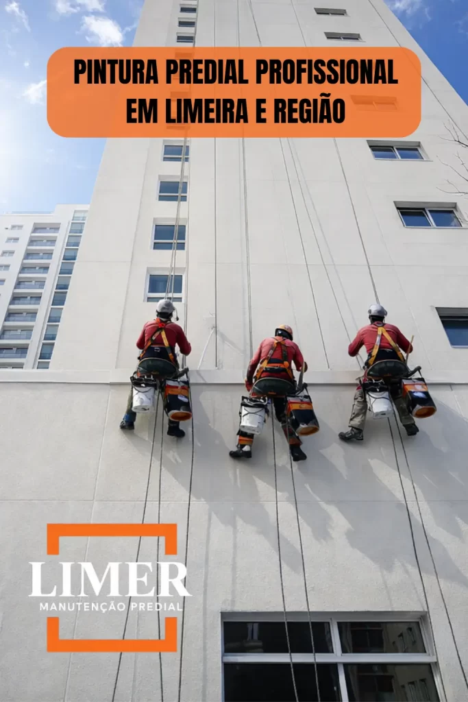 Pintura Predial Profissional em Altura Realizada por Empresa Especializada em Manutenção Predial em Limeira e Região