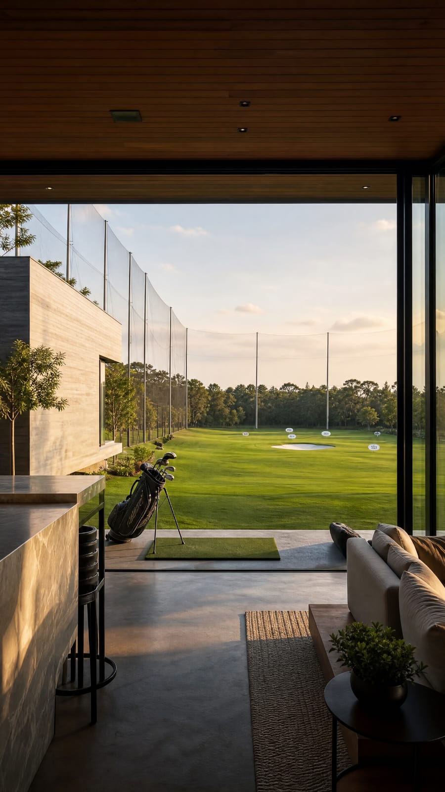 Driving range privativo integrado a uma residência de alto padrão